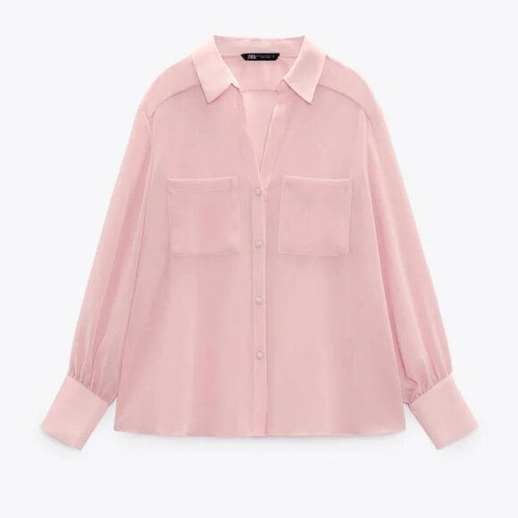 Zara Cream Button Down Shirt - Picture 6 of 10